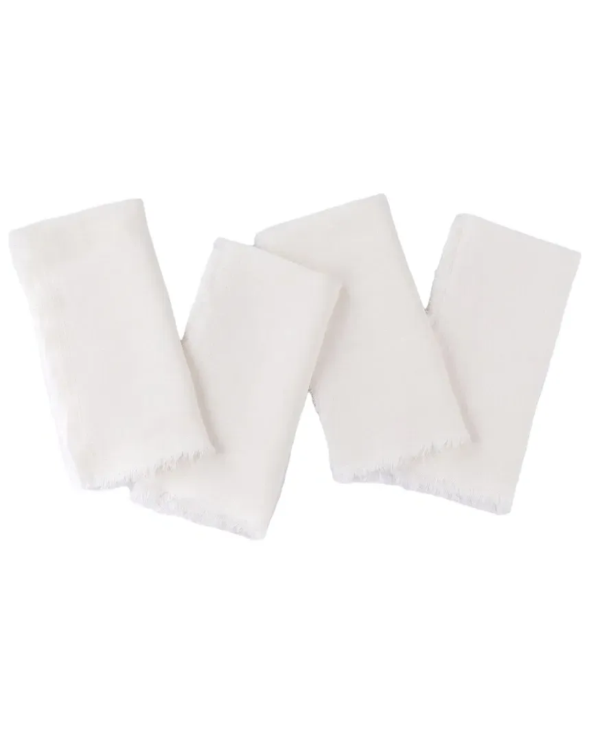Brisbane Set of 4 Dinner Napkins - Ivory, Linen
