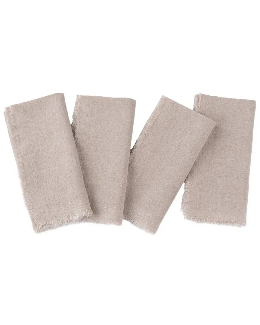 Brisbane Set of 4 Dinner Napkins - Natural, Linen