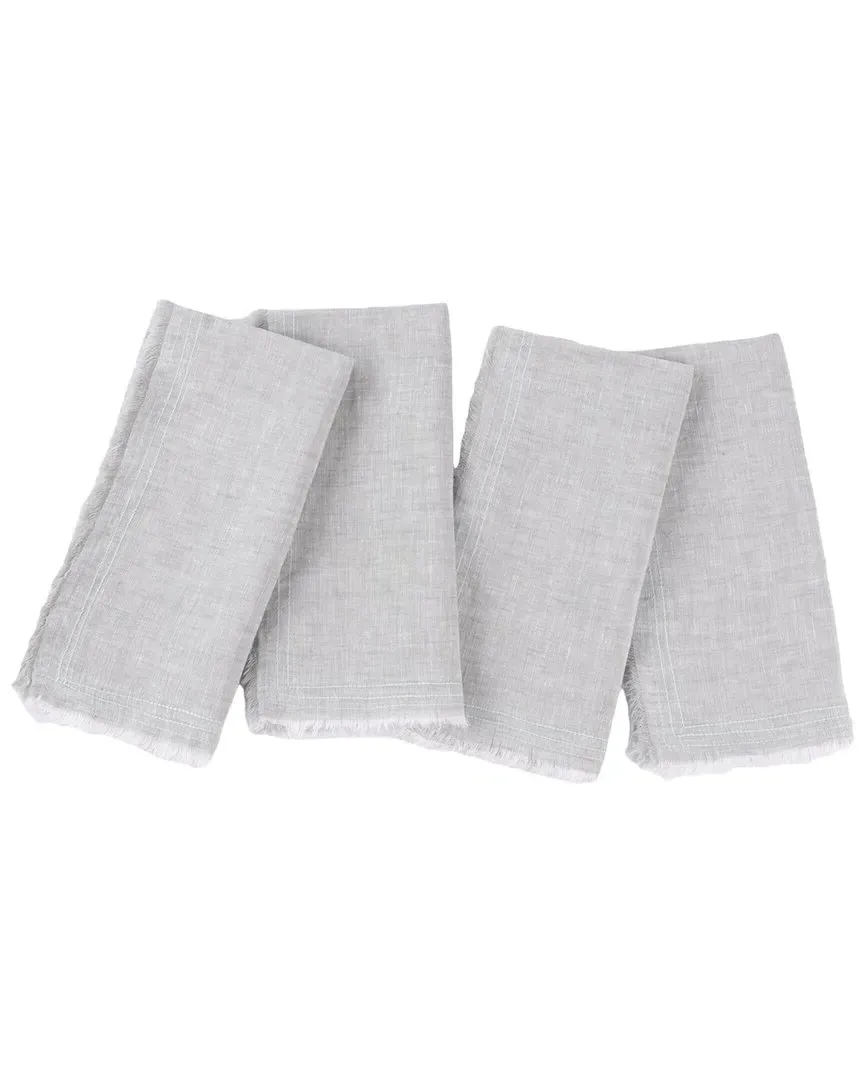 Brisbane Set of 4 Dinner Napkins - Sea Glass, Linen