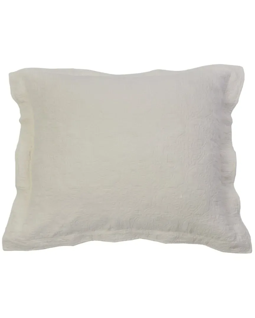 Grace Matelasse Standard Sham - White, Cotton