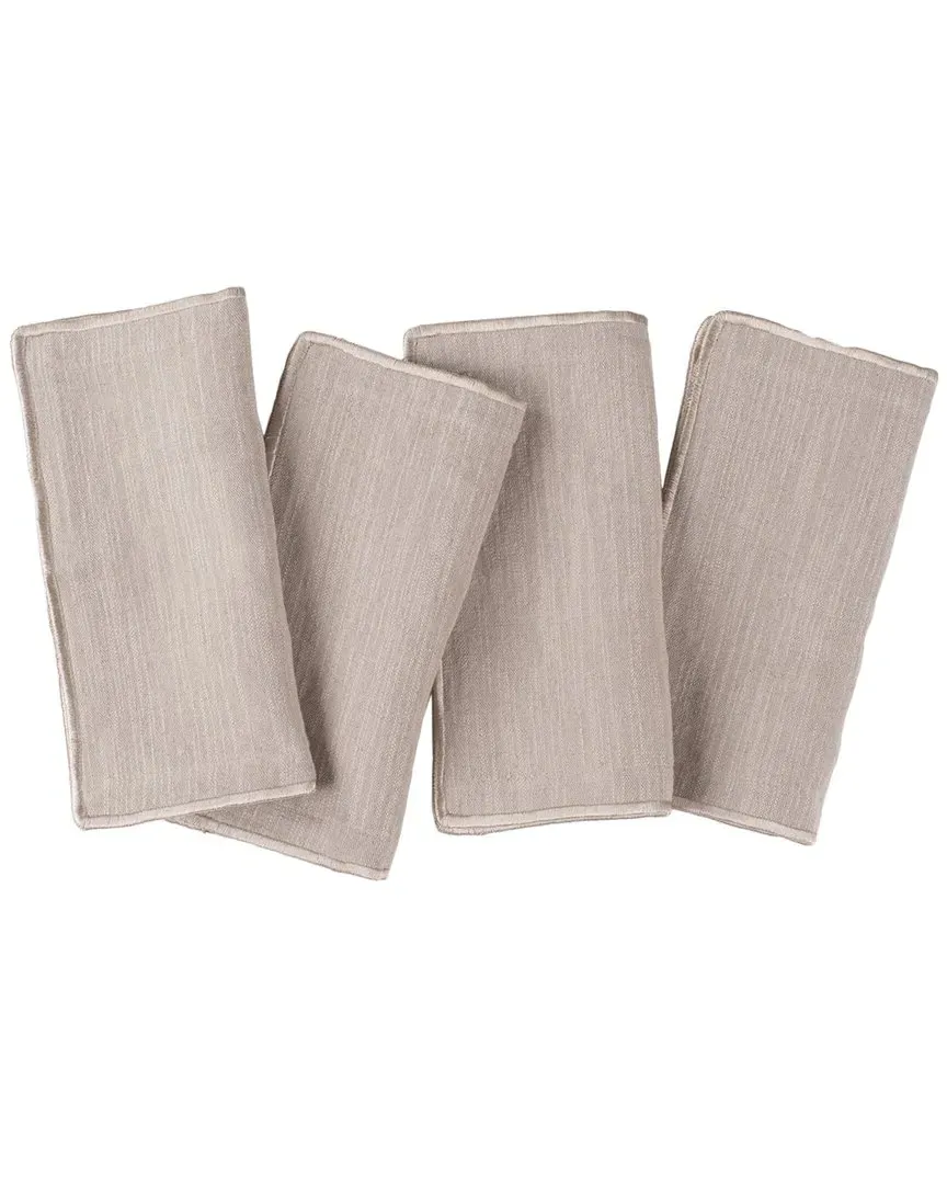 Harlow Set of 4 Cocktail Napkins - Natural, Linen