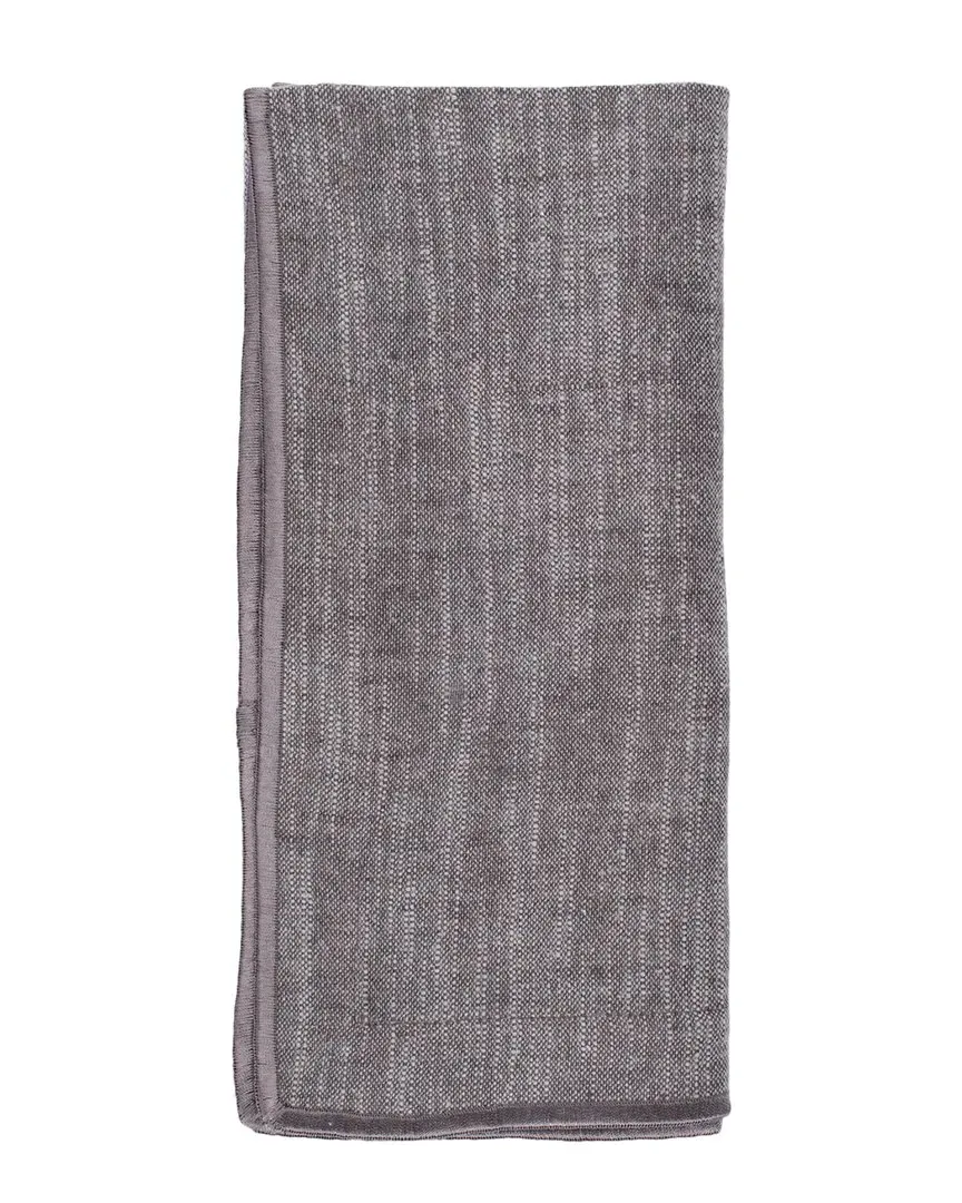 Harlow Set of 4 Dinner Napkins - Charcoal, Linen image