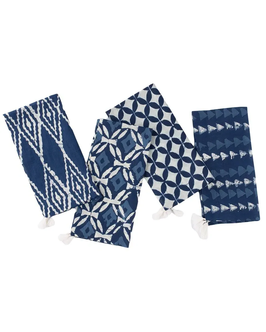Ira Set of 4 Dinner Napkins - Blue, Linen image