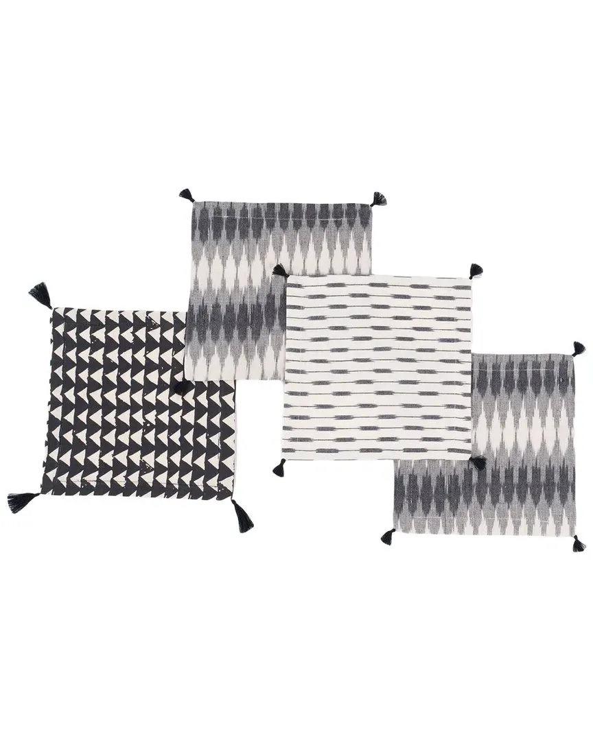 Lana Set of 4 Cocktail Napkins - Ivory, Cotton