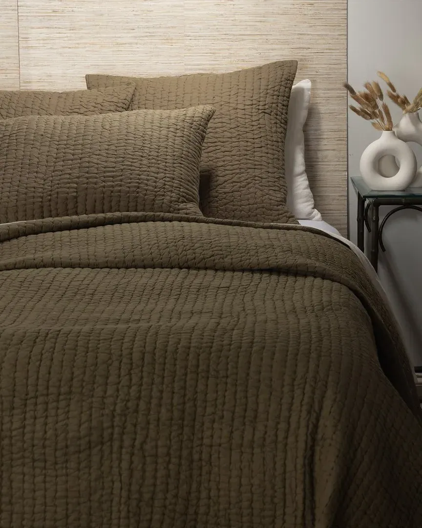 Maegan Quilt Set with Shams - Green, Cotton Voile image