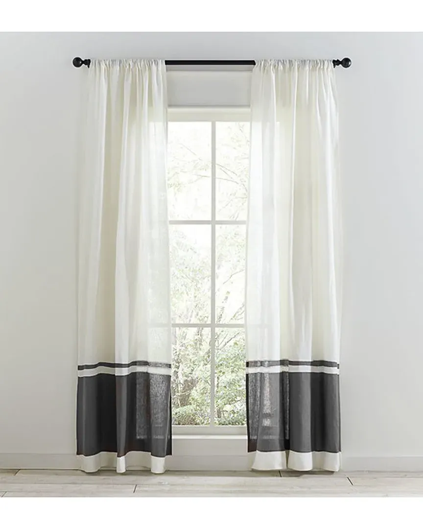 Orfeo Curtain Panel with Rod Pocket - Ivory, Linen image