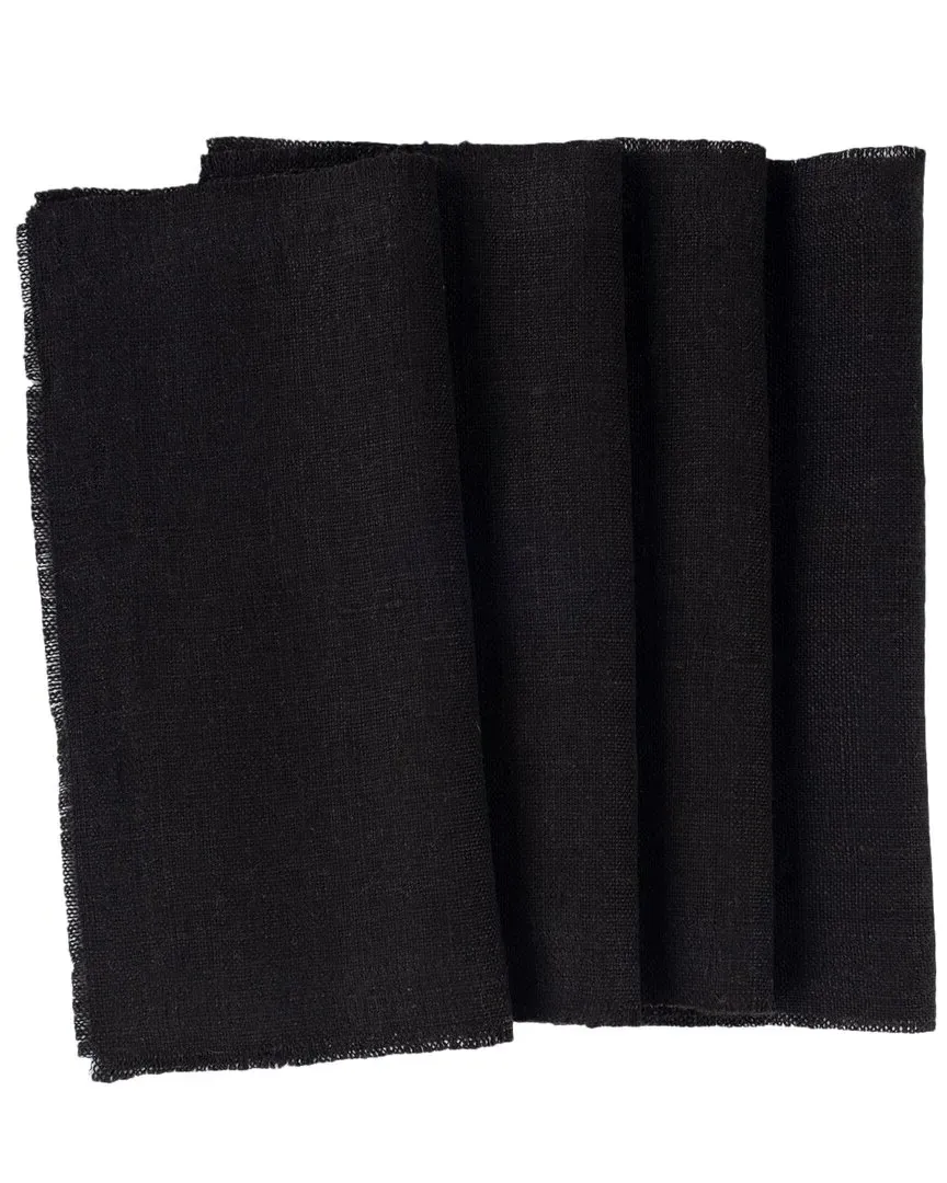 Ranier Set of 4 Cocktail Napkins - Asphalt, Linen image