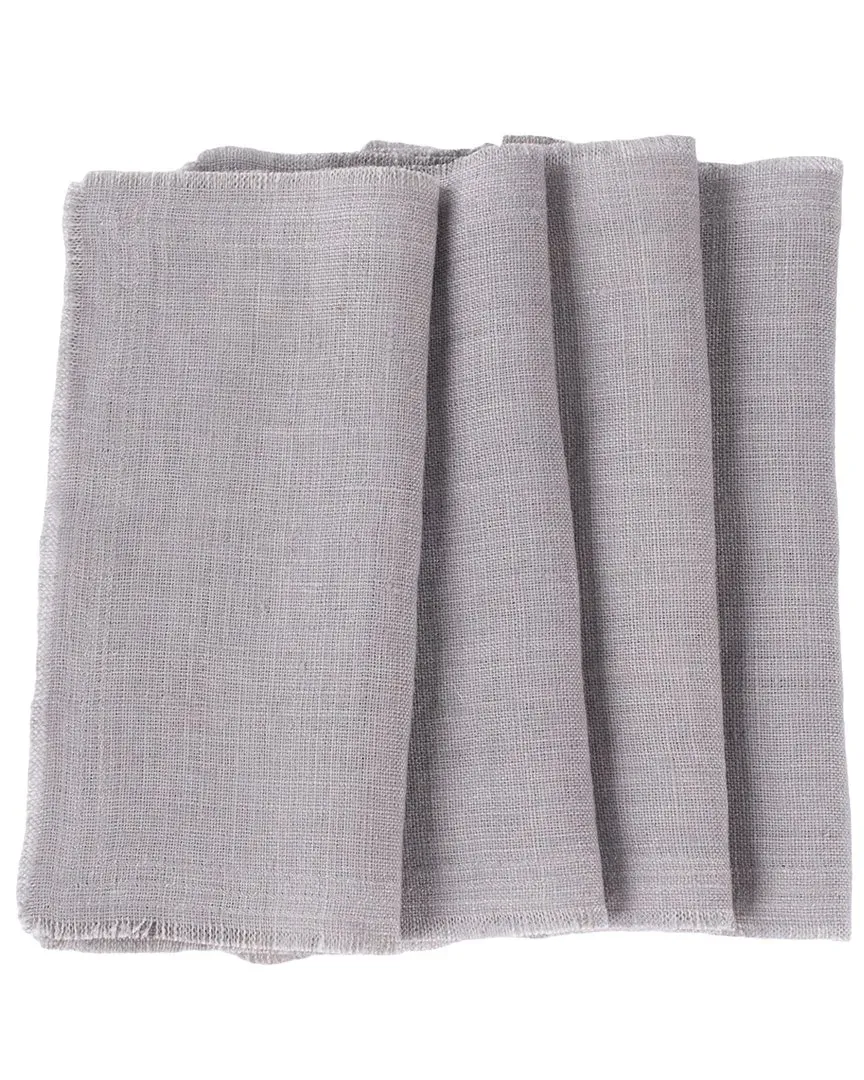 Ranier Set of 4 Cocktail Napkins - Grey, Linen