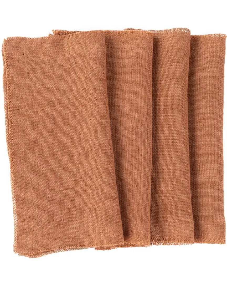 Ranier Set of 4 Cocktail Napkins - Ochre, Linen