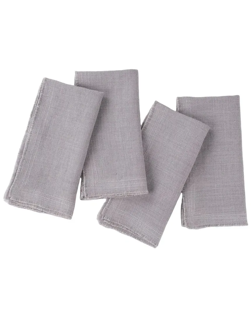 Ranier Set of 4 Dinner Napkins - Grey, Linen