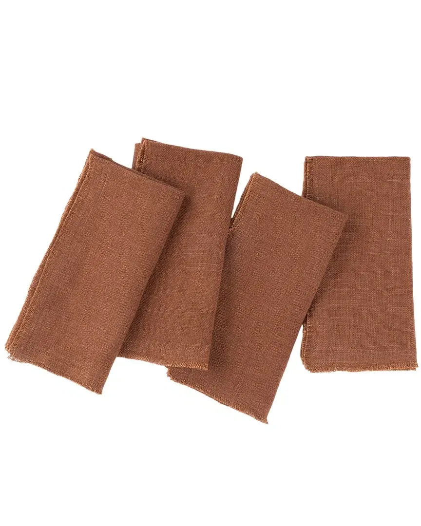 Ranier Set of 4 Dinner Napkins - Saddle, Linen