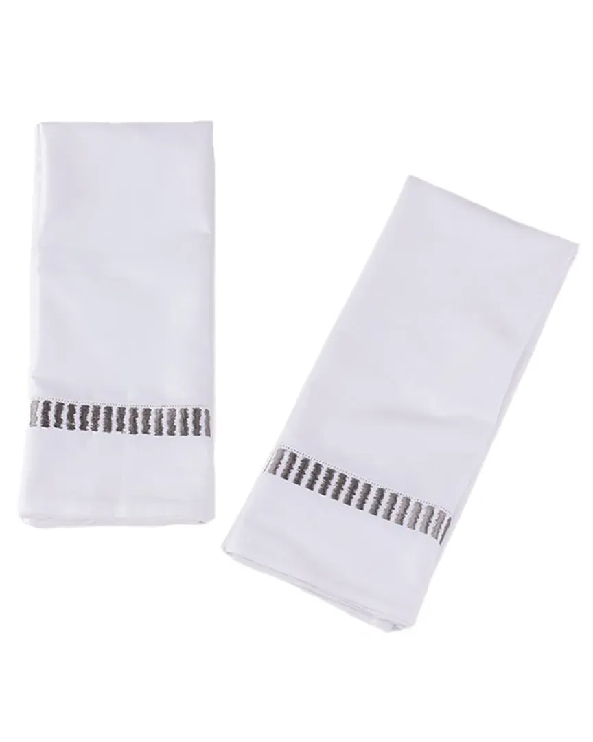 Savona Set of 2 Guest Towels - Grey, Cotton