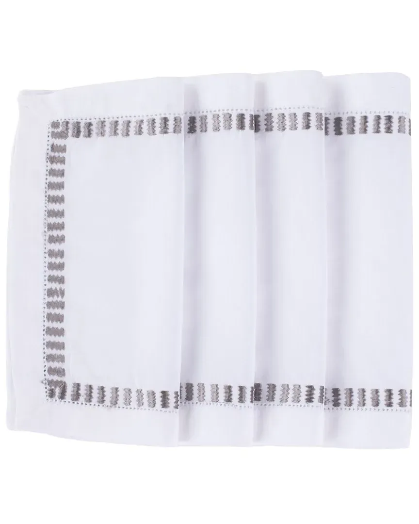 Savona Set of 4 Cocktail Napkins - Grey, Linen