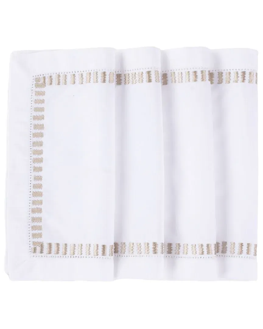 Savona Set of 4 Cocktail Napkins - Oyster, Linen