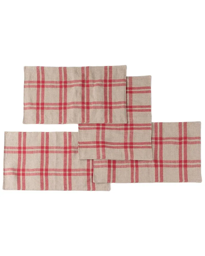 Set of 4 Lance Linen Placemats - Red image
