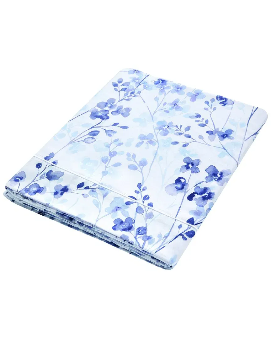 Calme 300 Thread Count Flat Sheet - Blue, Organic Cotton