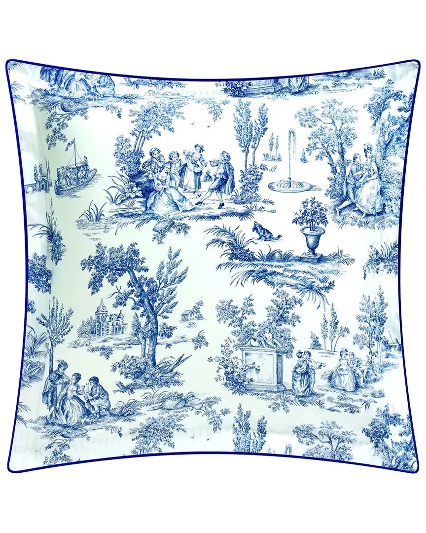 Galante Organic Cotton Percale Euro Sham - Blue