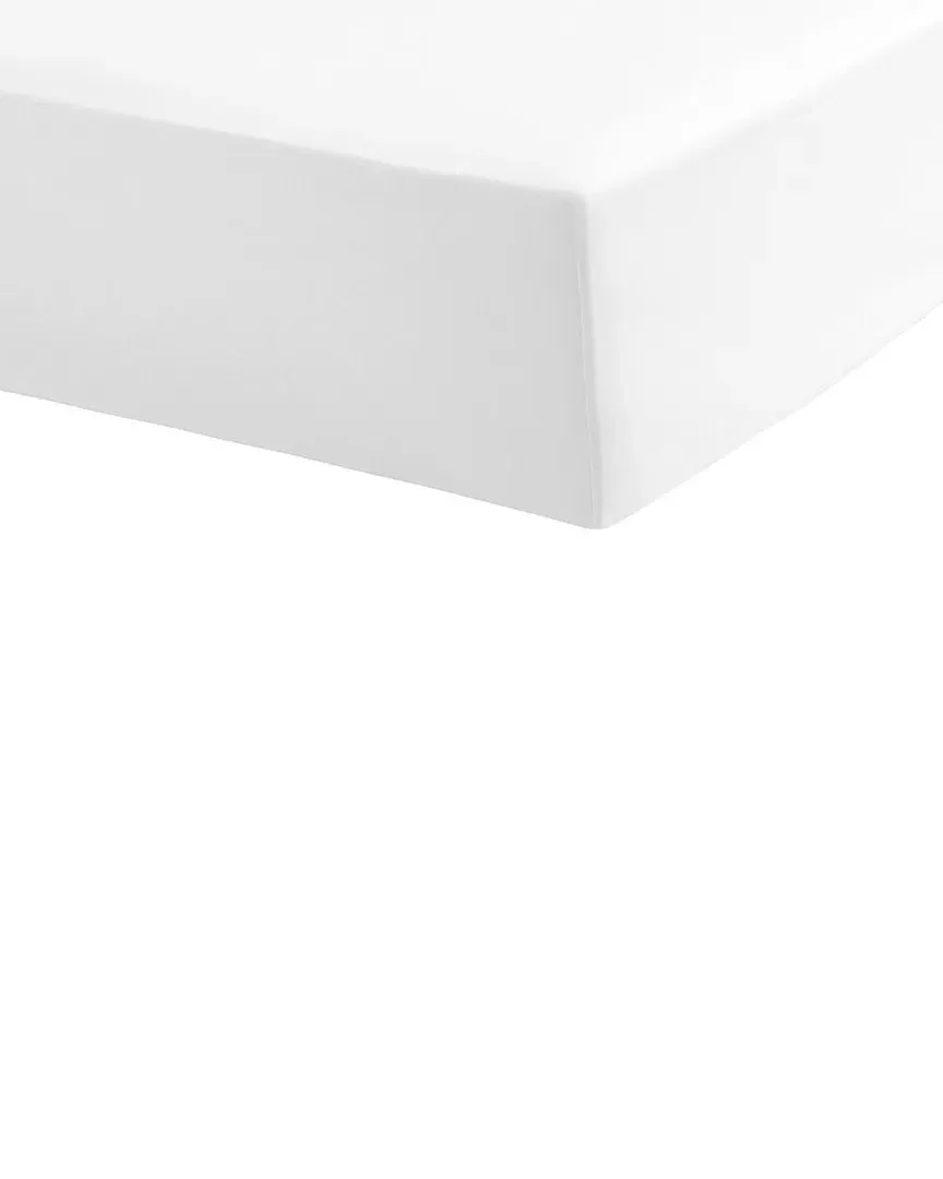 Louvre Fitted Sheet - White, Cotton Percale