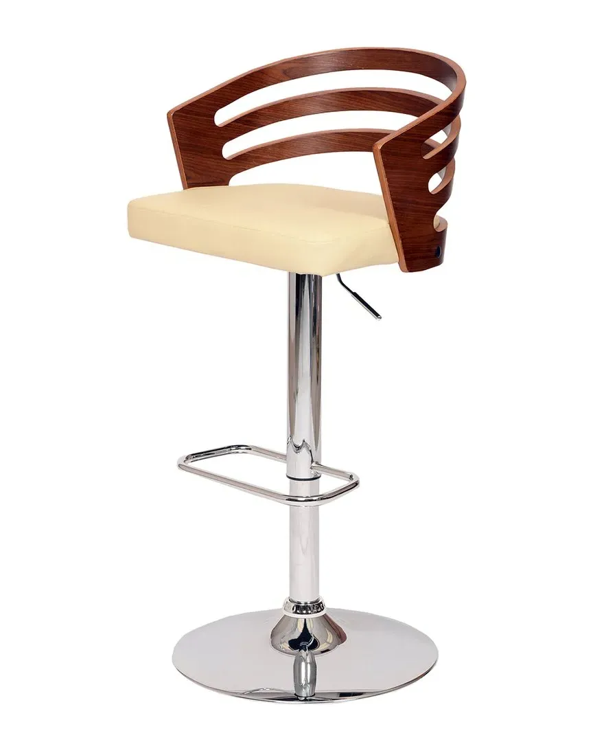 Adele Adjustable Swivel Barstool - Cream, Faux Leather