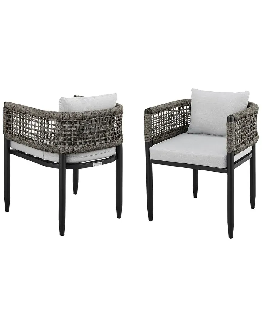 Alegria Patio Dining Chair Set - Black, Aluminum