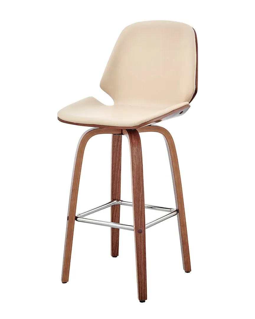 Arabela 26in Swivel Bar Stool - Cream, Walnut