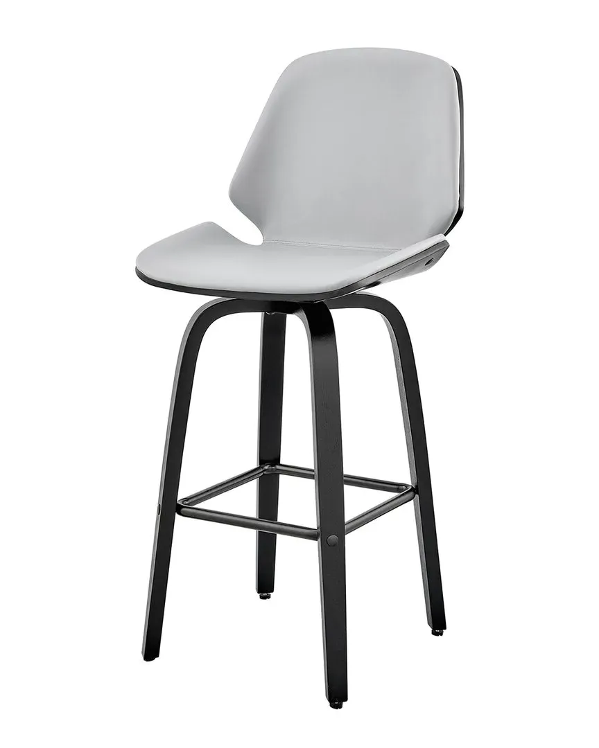 Arabela 26in Swivel Bar Stool - Gray, Black Wood