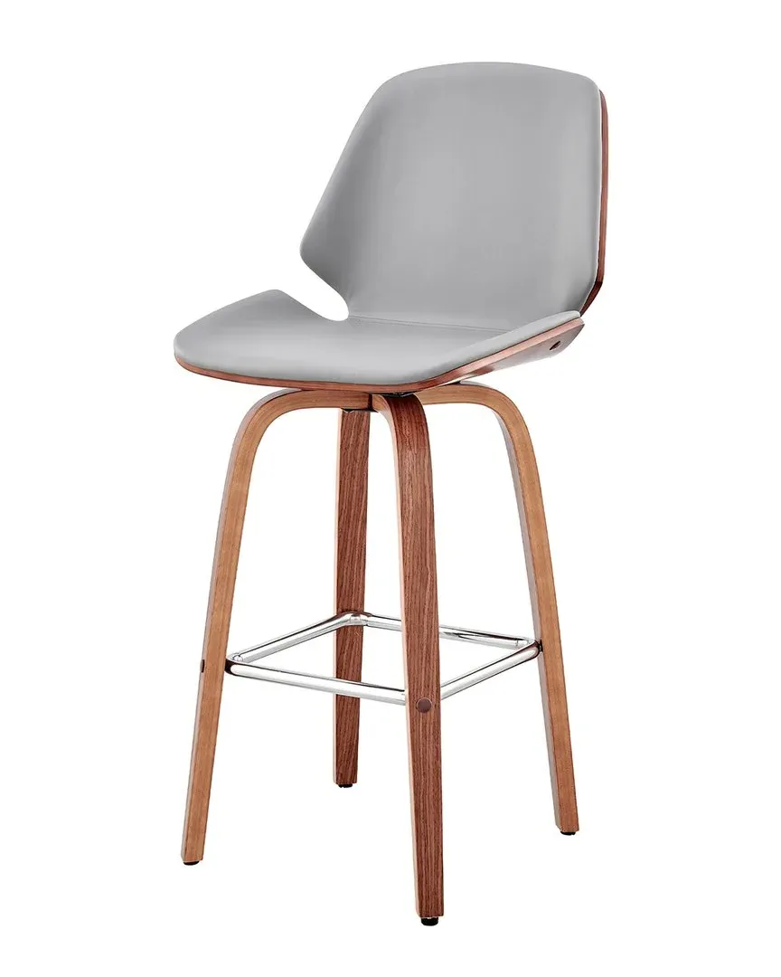 Arabela 26in Swivel Bar Stool - Gray, Walnut