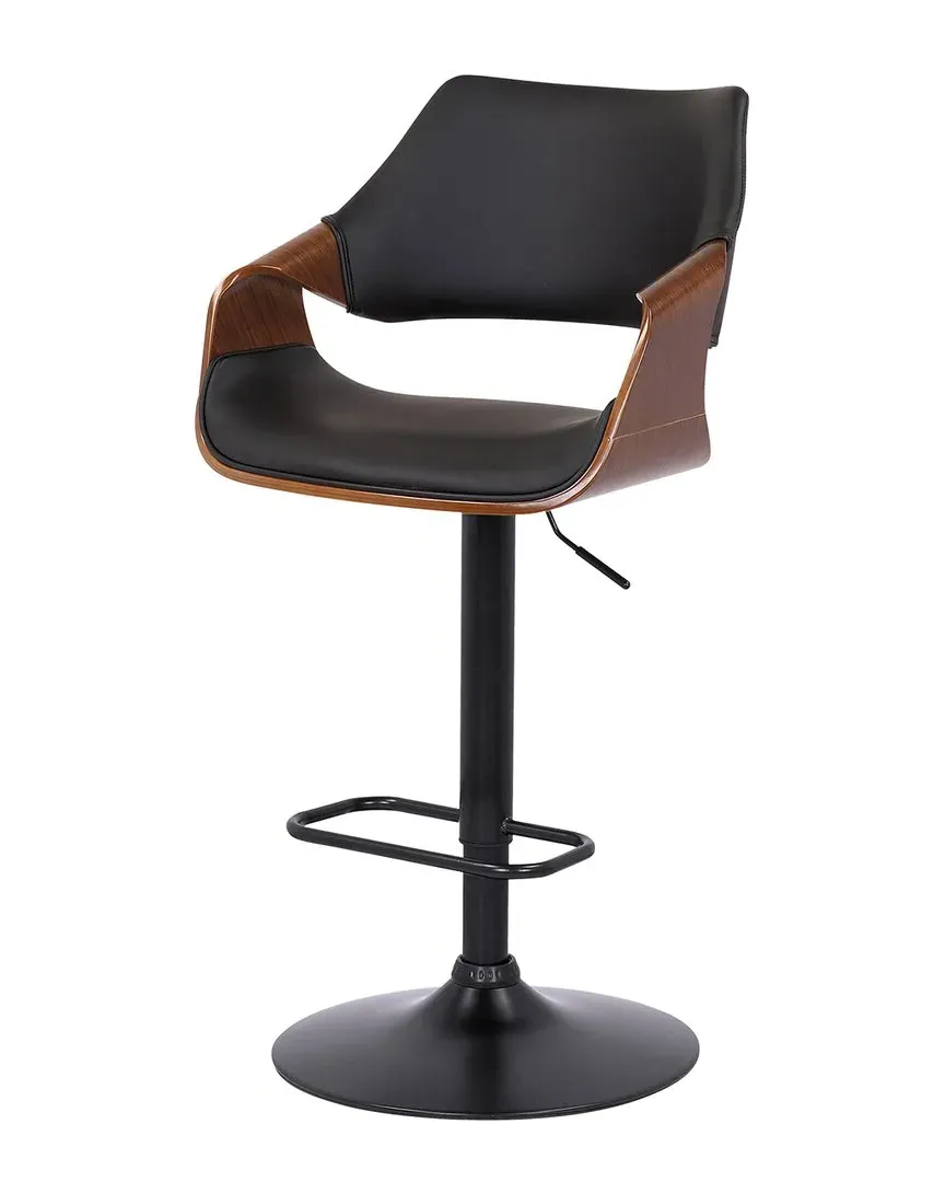 Aspen Adjustable Swivel Bar Stool - Black, Faux Leather image