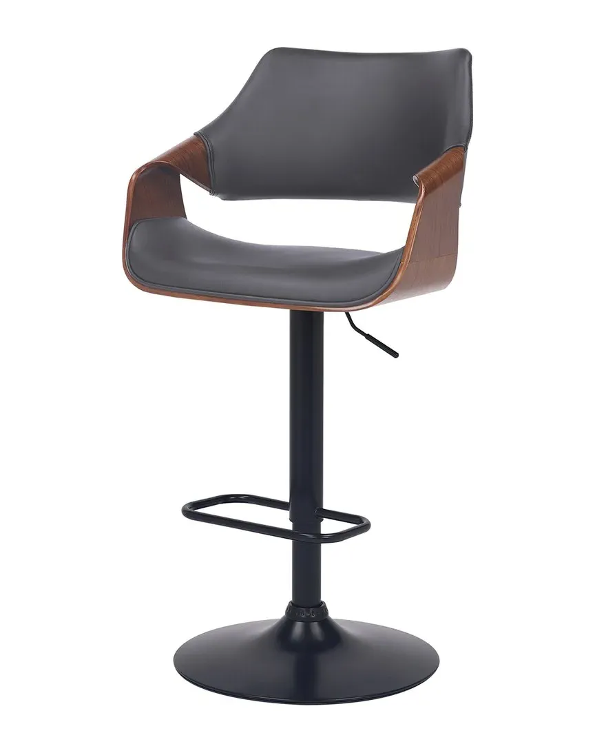 Aspen Adjustable Swivel Bar Stool - Grey, Faux Leather
