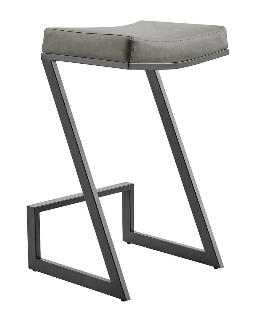 Atlantis 26in Backless Counter Stool - Vintage Gray, Faux Leather image