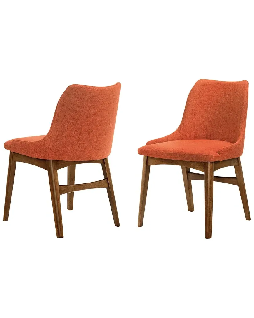 Azalea Dining Side Chairs Set of 2 - Orange, Walnut