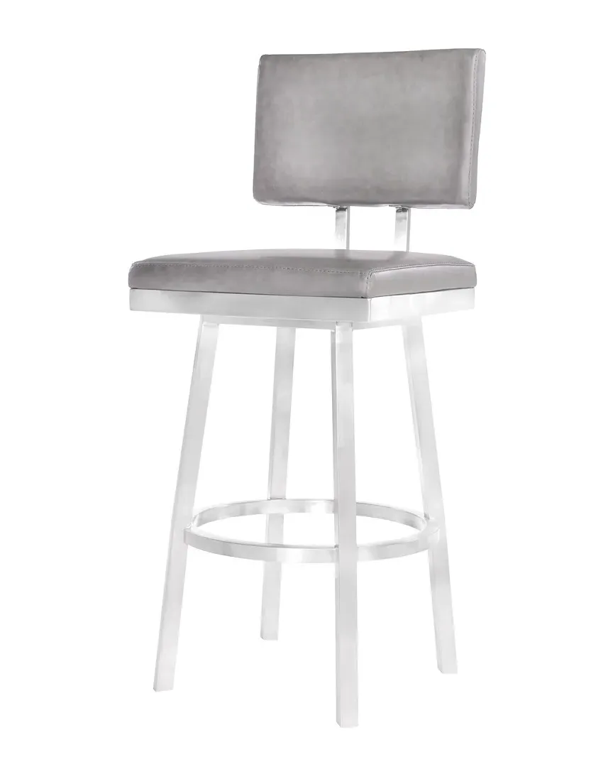 Balboa 26in Counter Height Barstool - Vintage Gray, Faux Leather