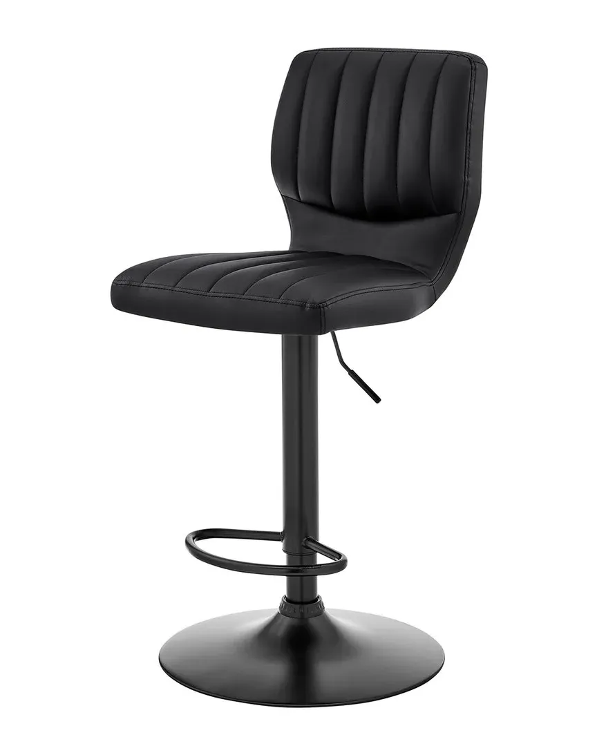 Bardot Adjustable Swivel Bar Stool - Black, Faux Leather image