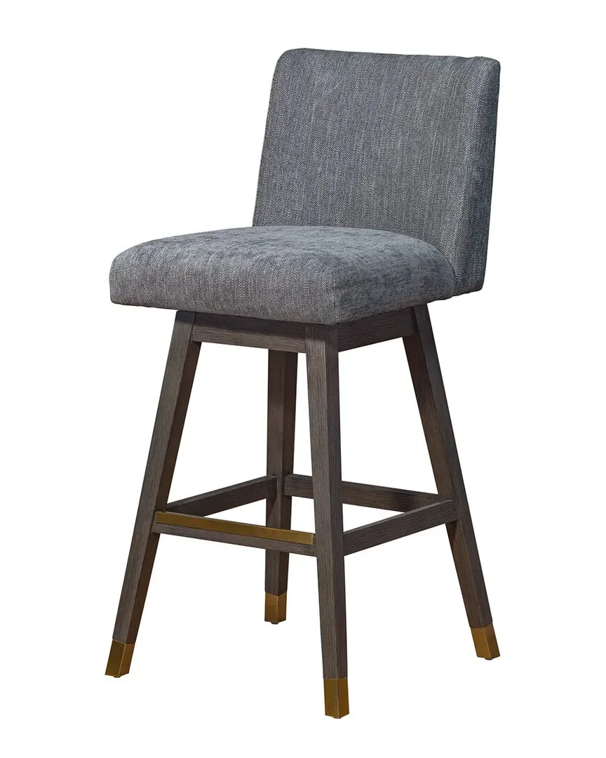 Basila Swivel Bar Stool - Grey, Rubberwood