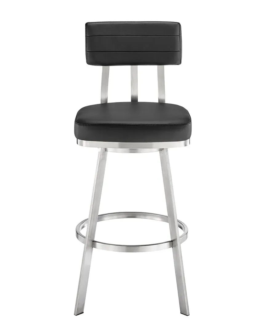 Benjamin 26in Swivel Counter Stool - Black, Stainless Steel image