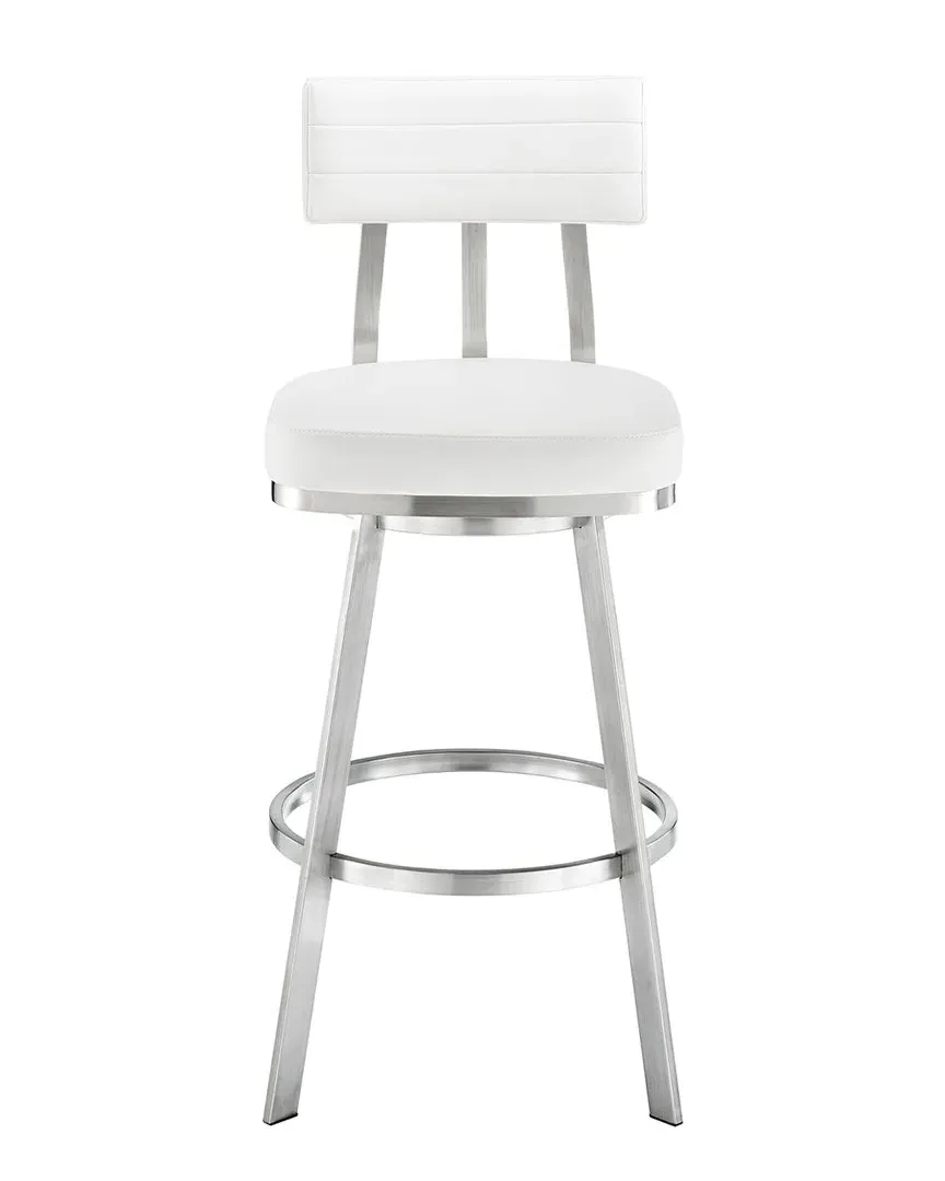 Benjamin 26in Swivel Counter Stool - White, Stainless Steel