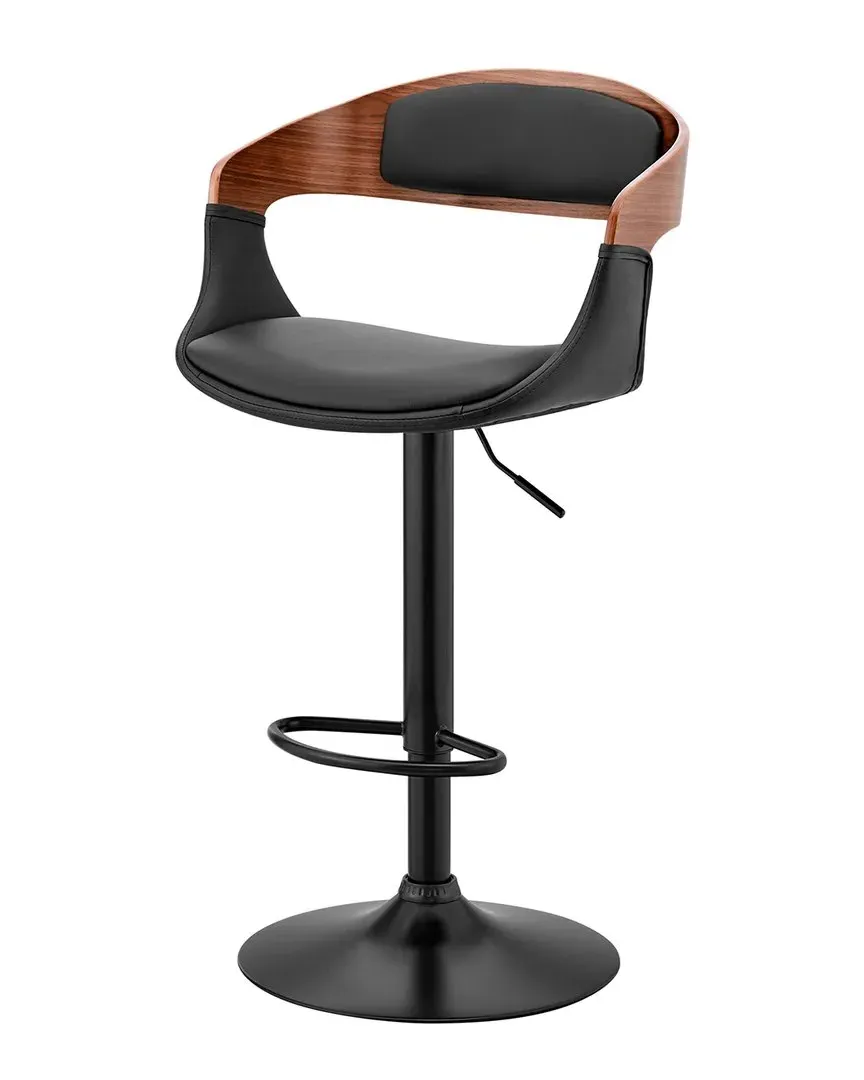 Benson Adjustable Bar Stool with Swivel - Black, Faux Leather image