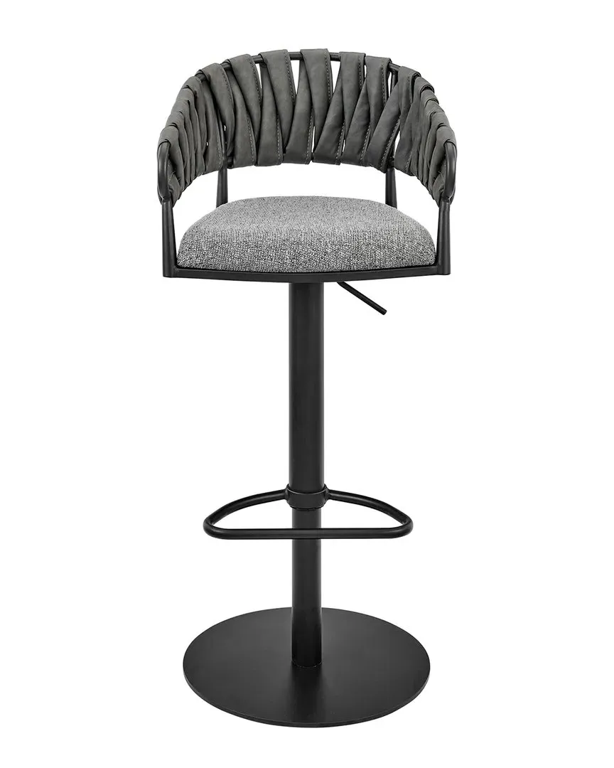 Blaise Adjustable Swivel Counter Bar Stool - Grey, Faux Leather