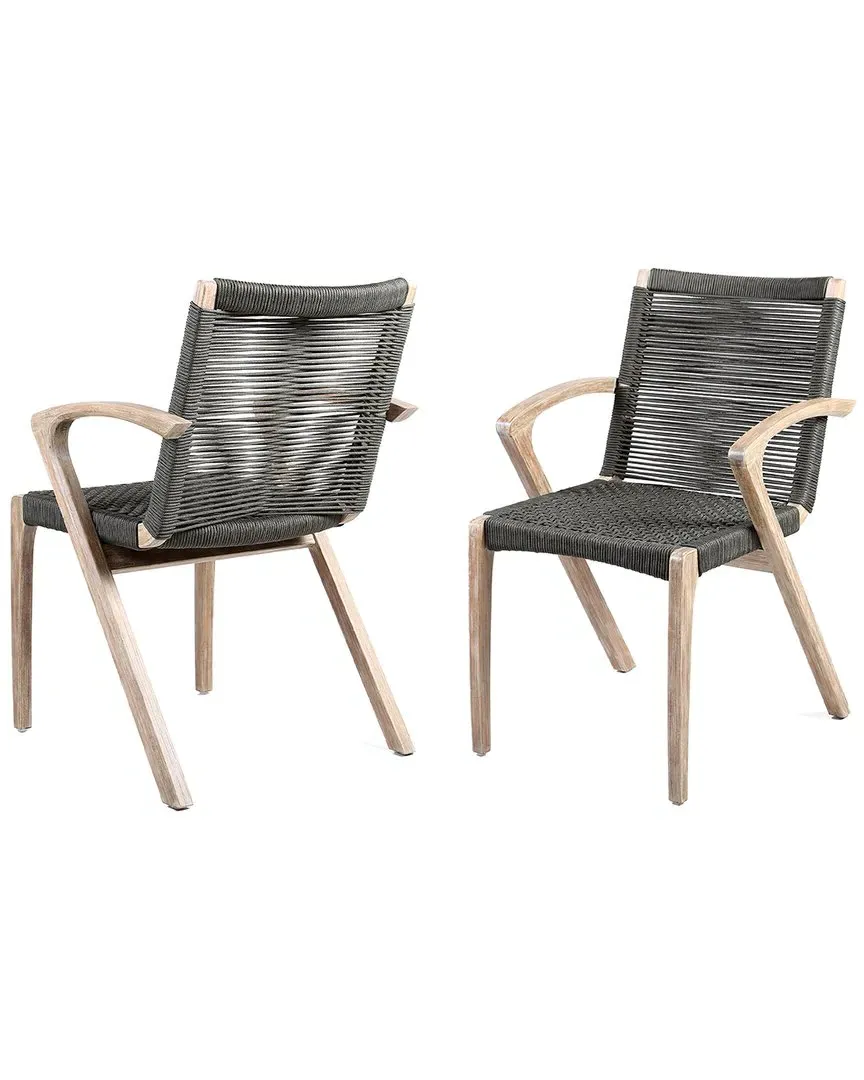Brielle Outdoor Dining Chairs Set of 2 - Eucalyptus
