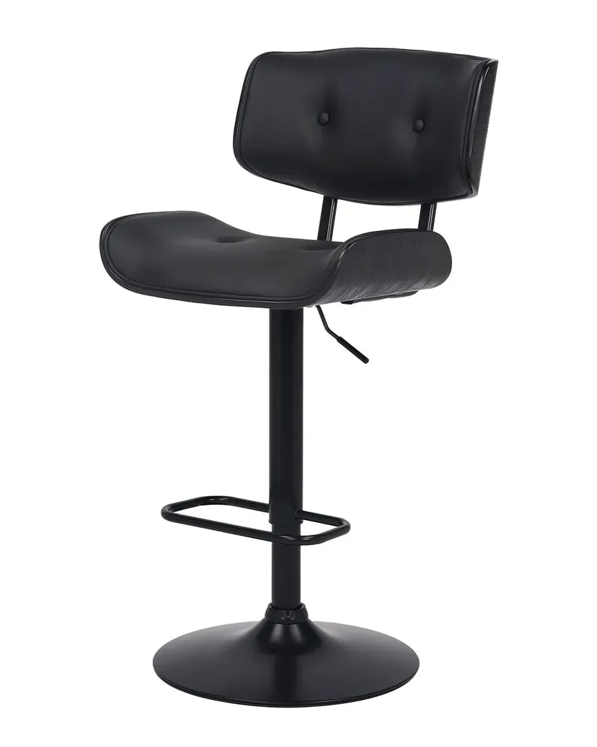 Brooklyn Adjustable Swivel Bar Stool - Black, Faux Leather