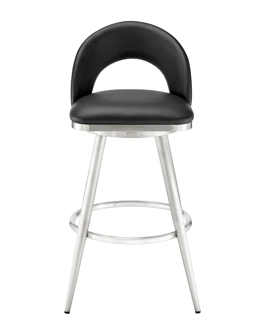 Charlotte 26in Swivel Counter Stool - Black, Faux Leather image