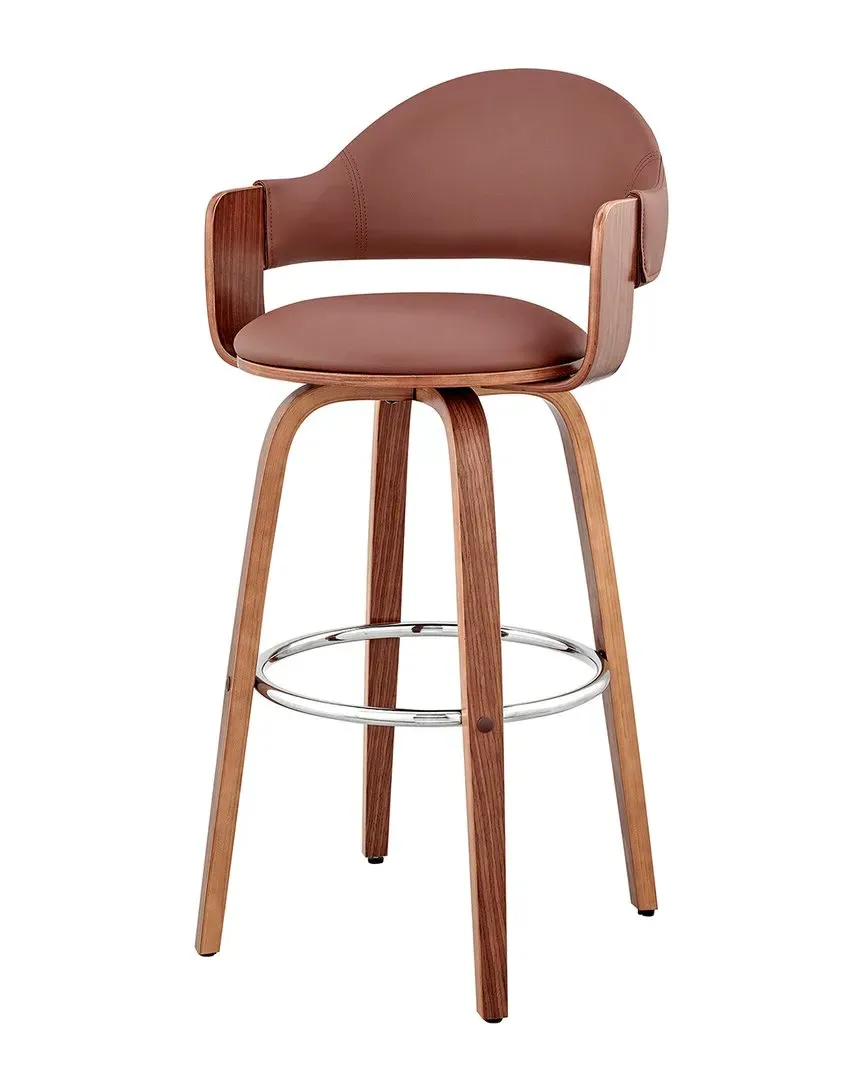 Daxton 30In Swivel Bar Stool with Footrest - Brown, Walnut image
