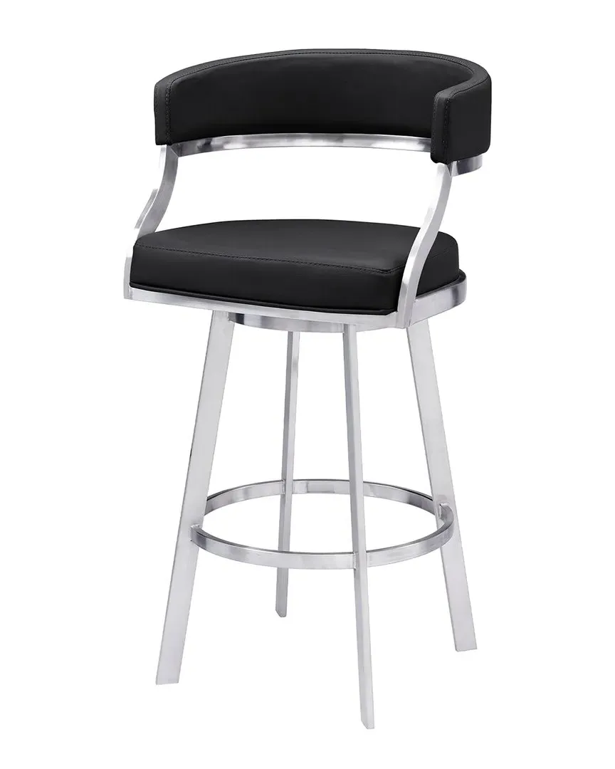 Dione 26" Counter Height Bar Stool - Black, Faux Leather image