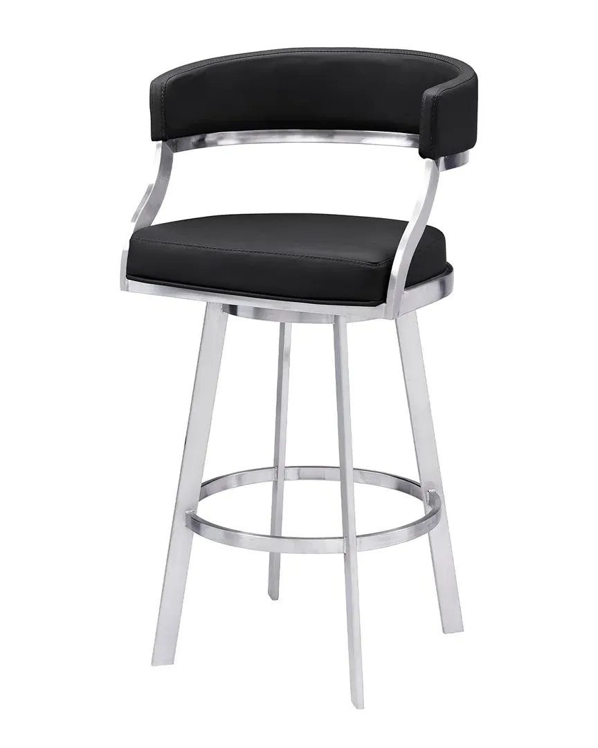 Dione 30" Bar Height Bar Stool - Black, Faux Leather image