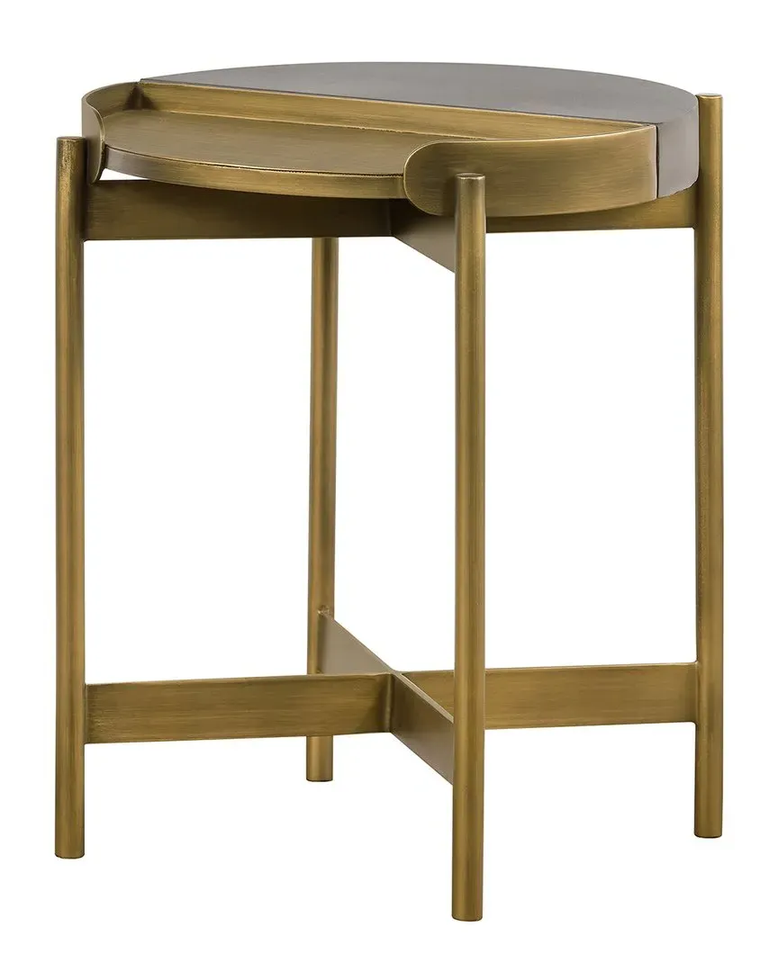 Dua Round End Table - Antique Gold, Concrete image