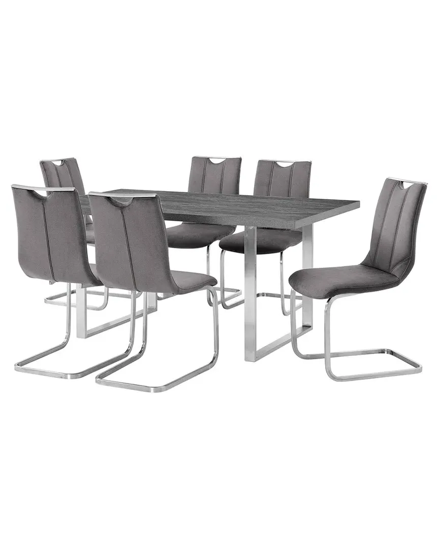 Fenton Pacific 7-Piece Rectangular Dining Set - Metallic