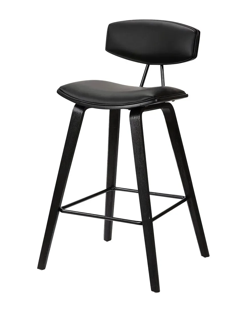 Fox Counter Height Bar Stool - Black, Faux Leather image