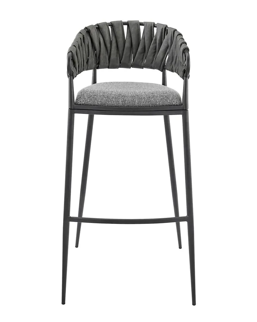 Giovanni 30in Bar Stool - Grey, Faux Leather