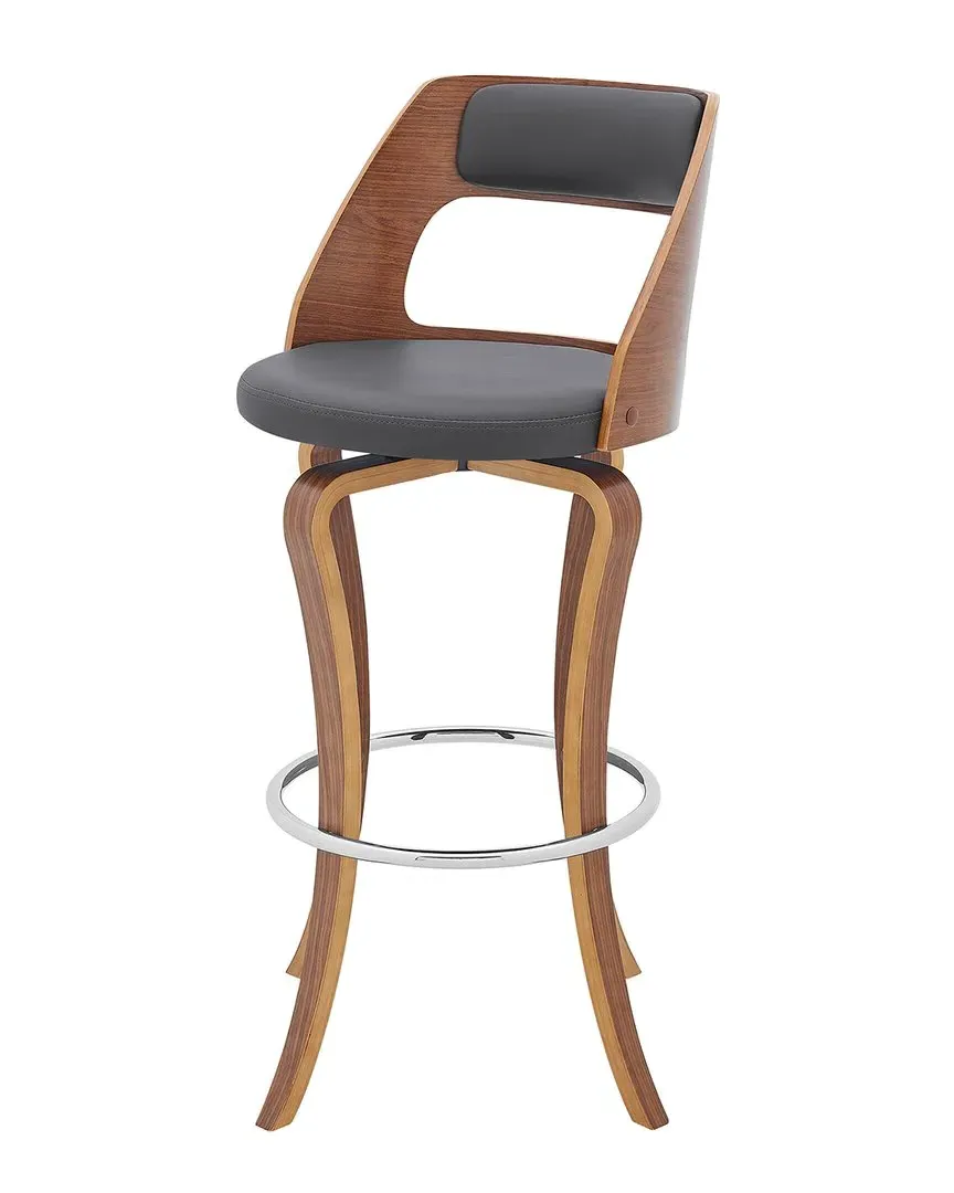 Grady 30In Swivel Bar Stool - Gray, Walnut Wood image