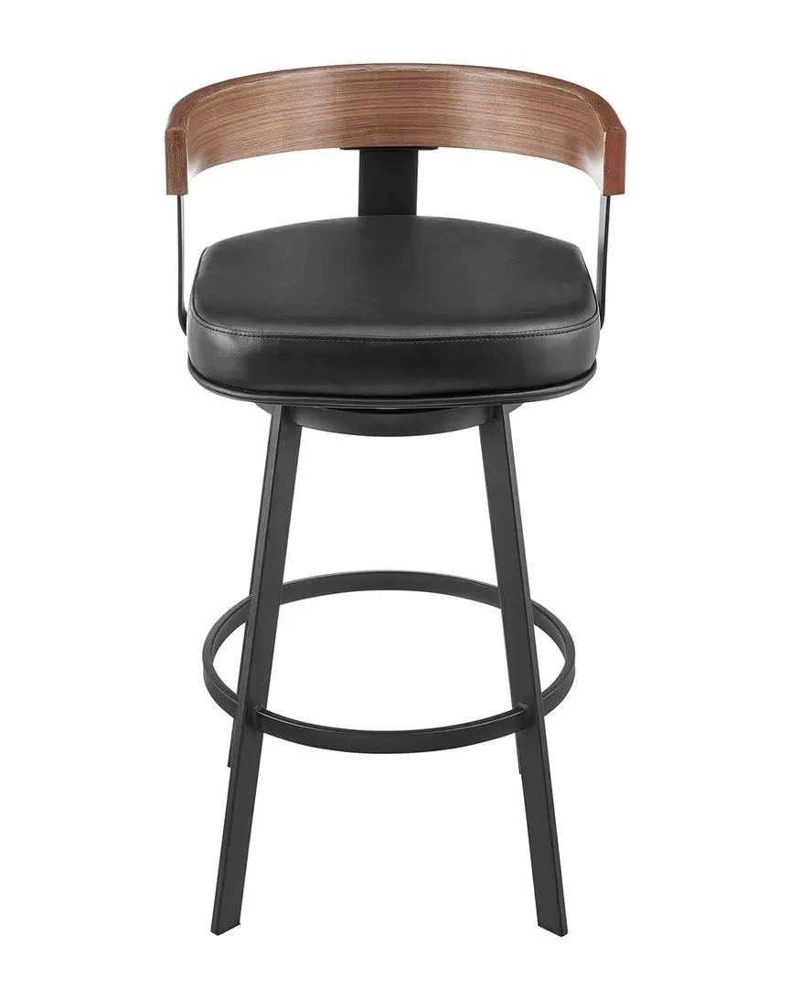Idris 26in Swivel Counter Stool - Black, Faux Leather image
